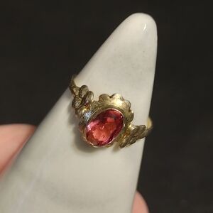 Gold Plated Baby Ring with Pink Stone